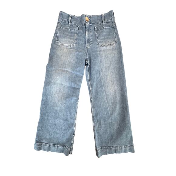 Anthropologie Maeve The Colette Cropped Wide-Leg Jeans Women 31 blue - Picture 1 of 7